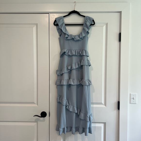 Show Me Your Mumu Women's Greta Dress‎ in Steel Blue Stretch Size M - Picture 4 of 9